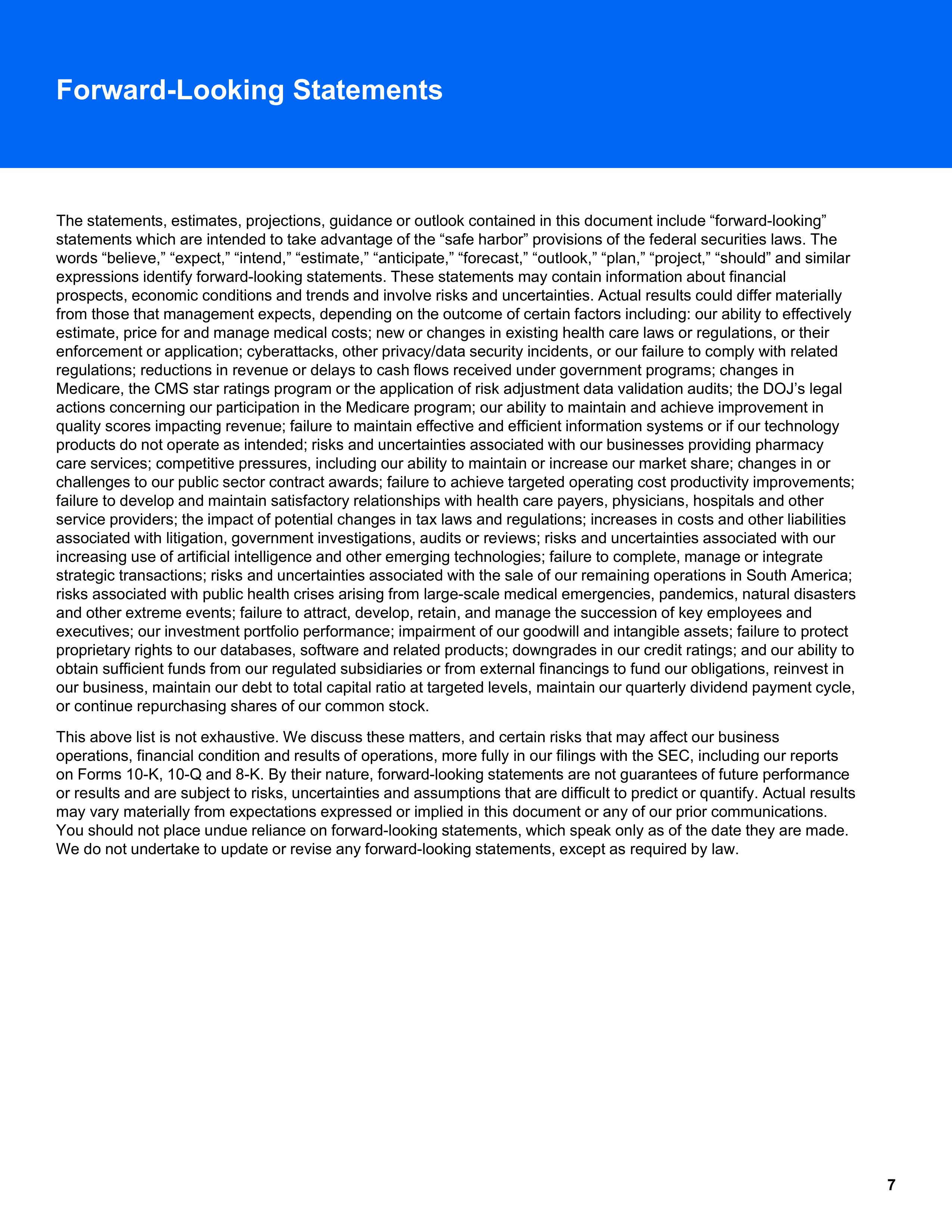 UnitedHealth Group Q1 Report — page 7