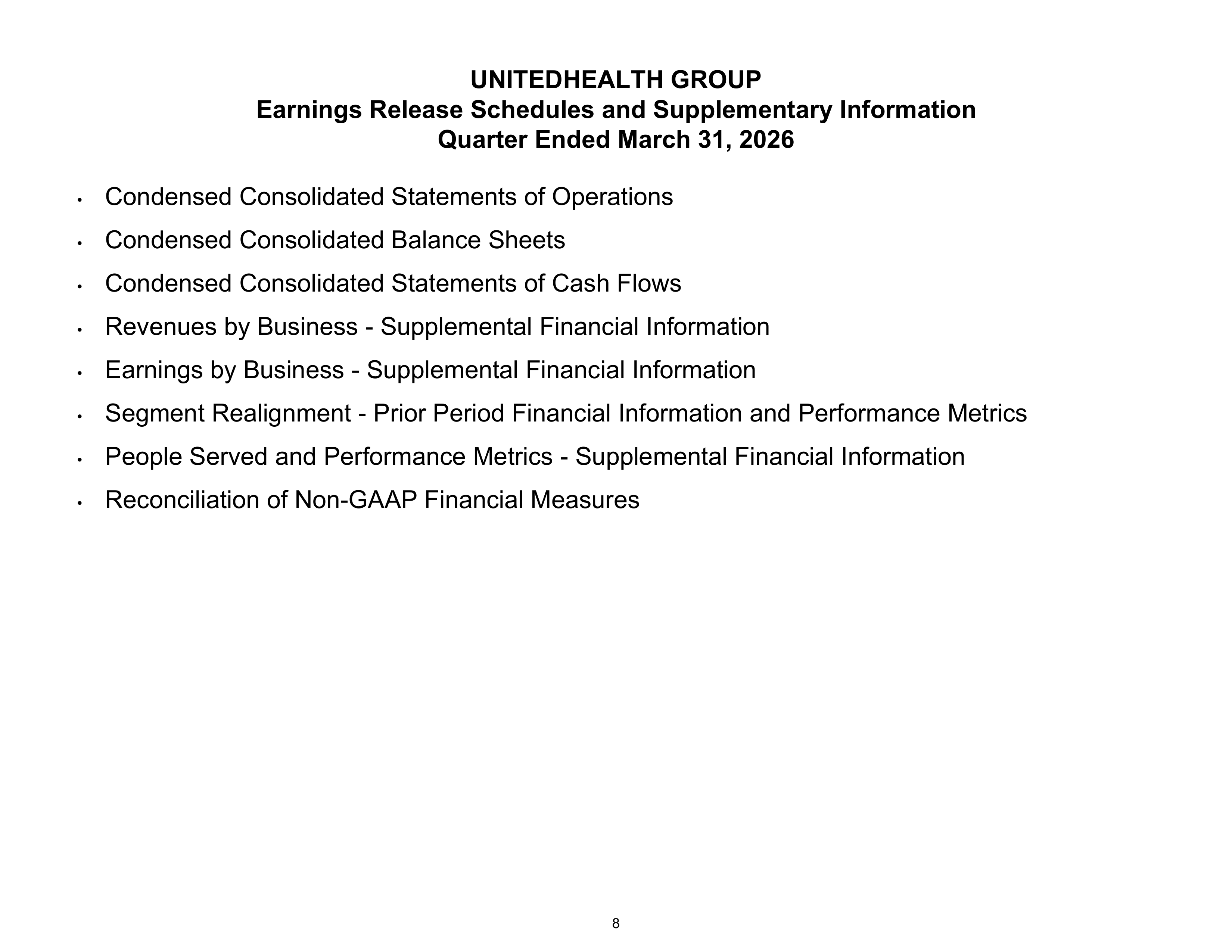 UnitedHealth Group Q1 Report — page 8